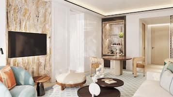 Luxe beddengoed, een minibar, een kluis op de kamer