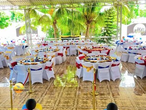 Outdoor banquet area