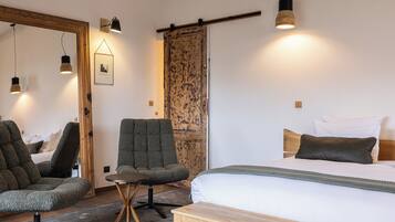 Deluxe Double Room, Patio | Living area | Flat-screen TV