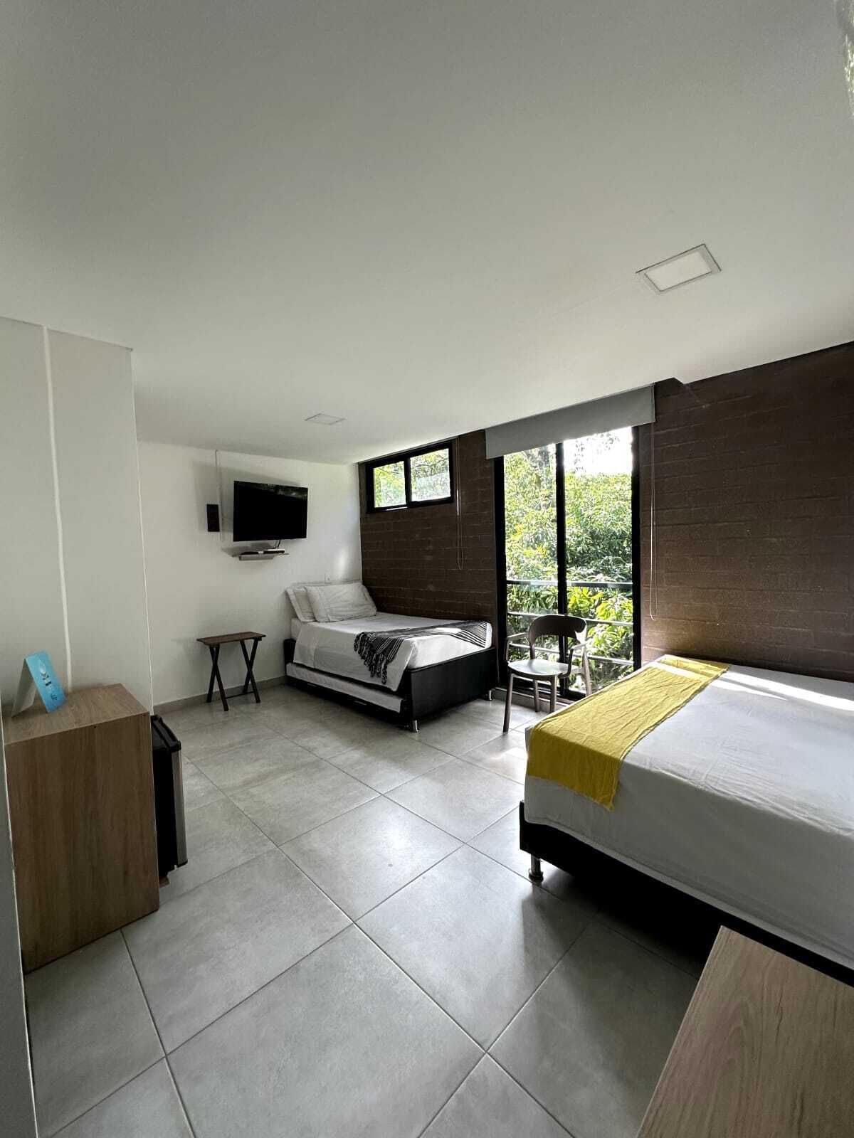 quadruple room, jetted tub | view from room