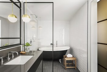 Designer toiletries, hair dryer, bathrobes, slippers at Kimpton Everly Hotel Hollywood by IHG