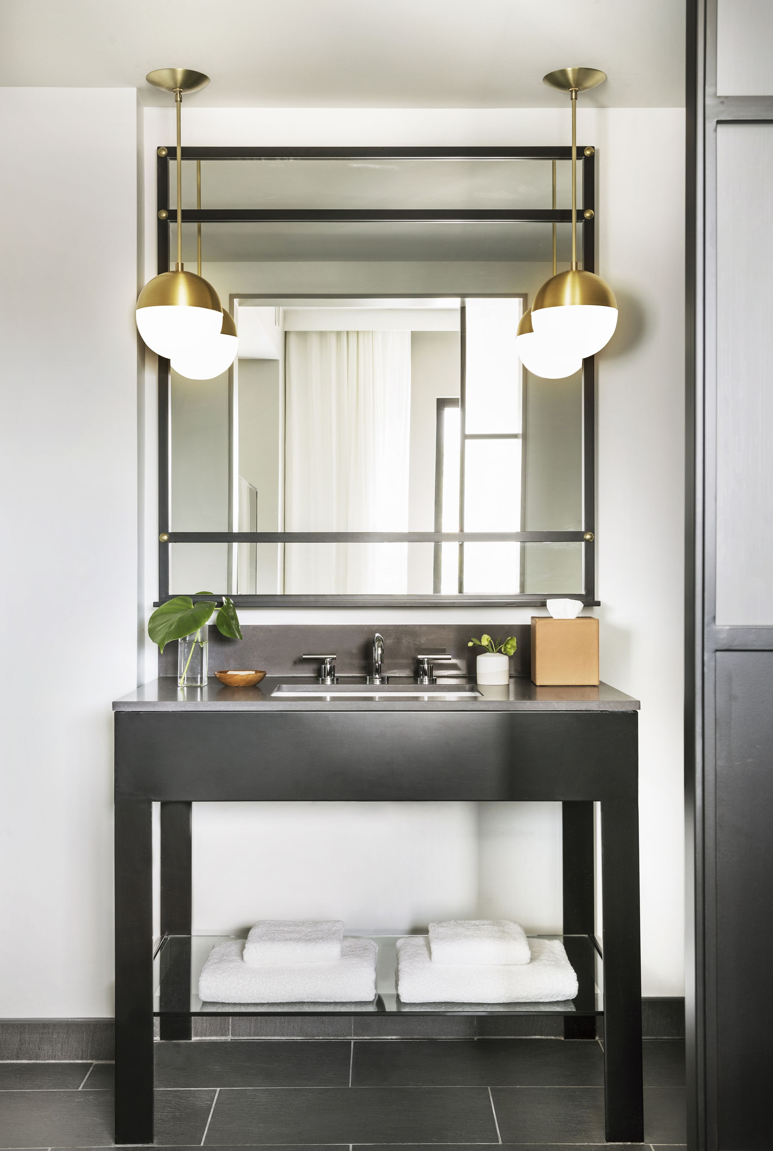 designer toiletries, hair dryer, bathrobes, slippers