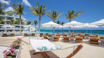 Outdoor pool, pool loungers