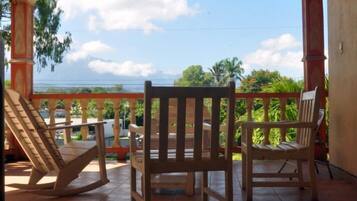 Basic Double Room, 2 Double Beds | Terrace/patio