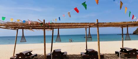 On the beach, kayaking, fishing