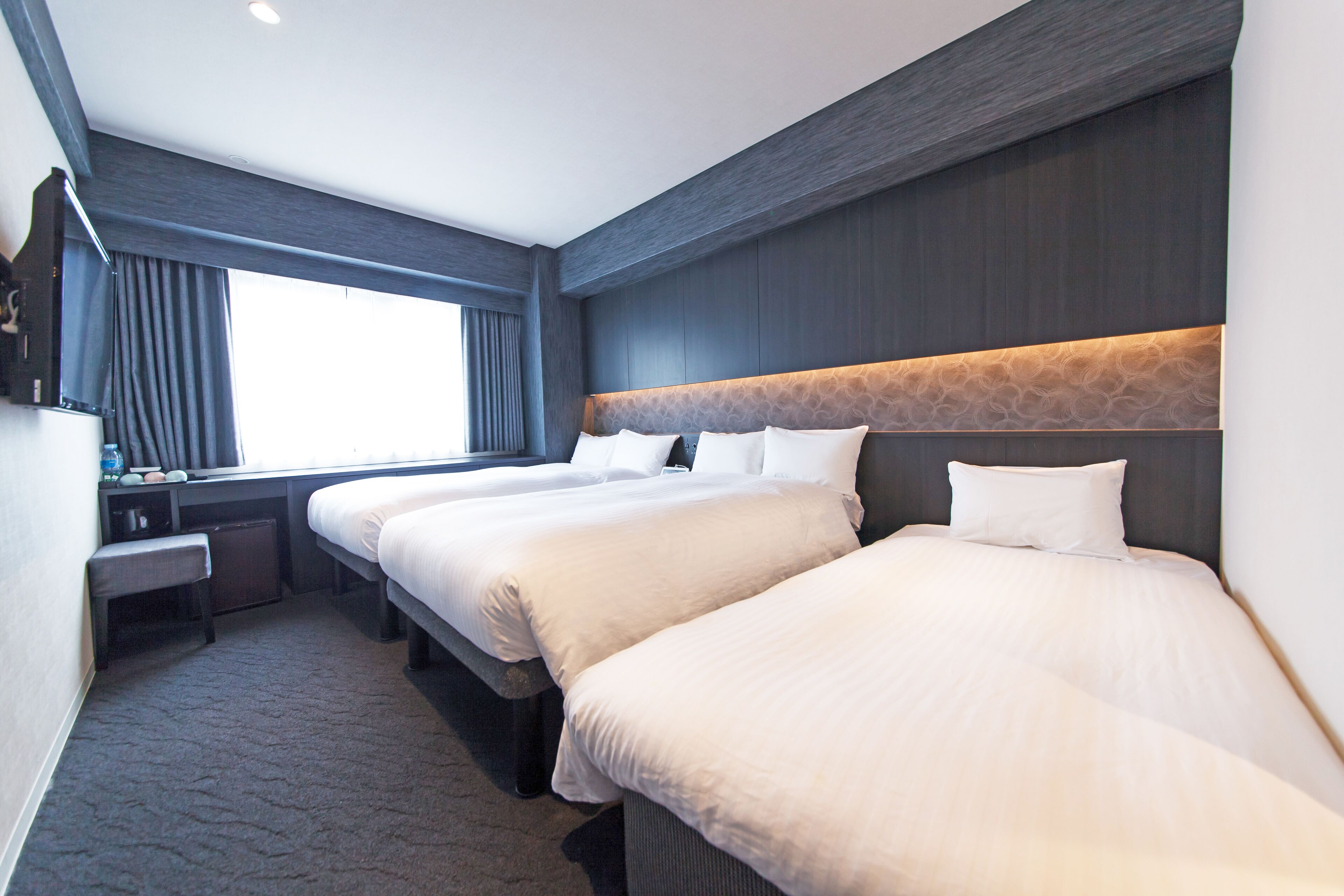 family twin room with sofa | desk, blackout curtains, soundproofing, iron/ironing board