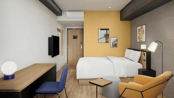 Escritorio, cortinas blackout y sistema de insonorización