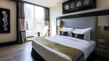 Quarto luxo | Roupas de cama premium, frigobar, cofres nos quartos, escrivaninha