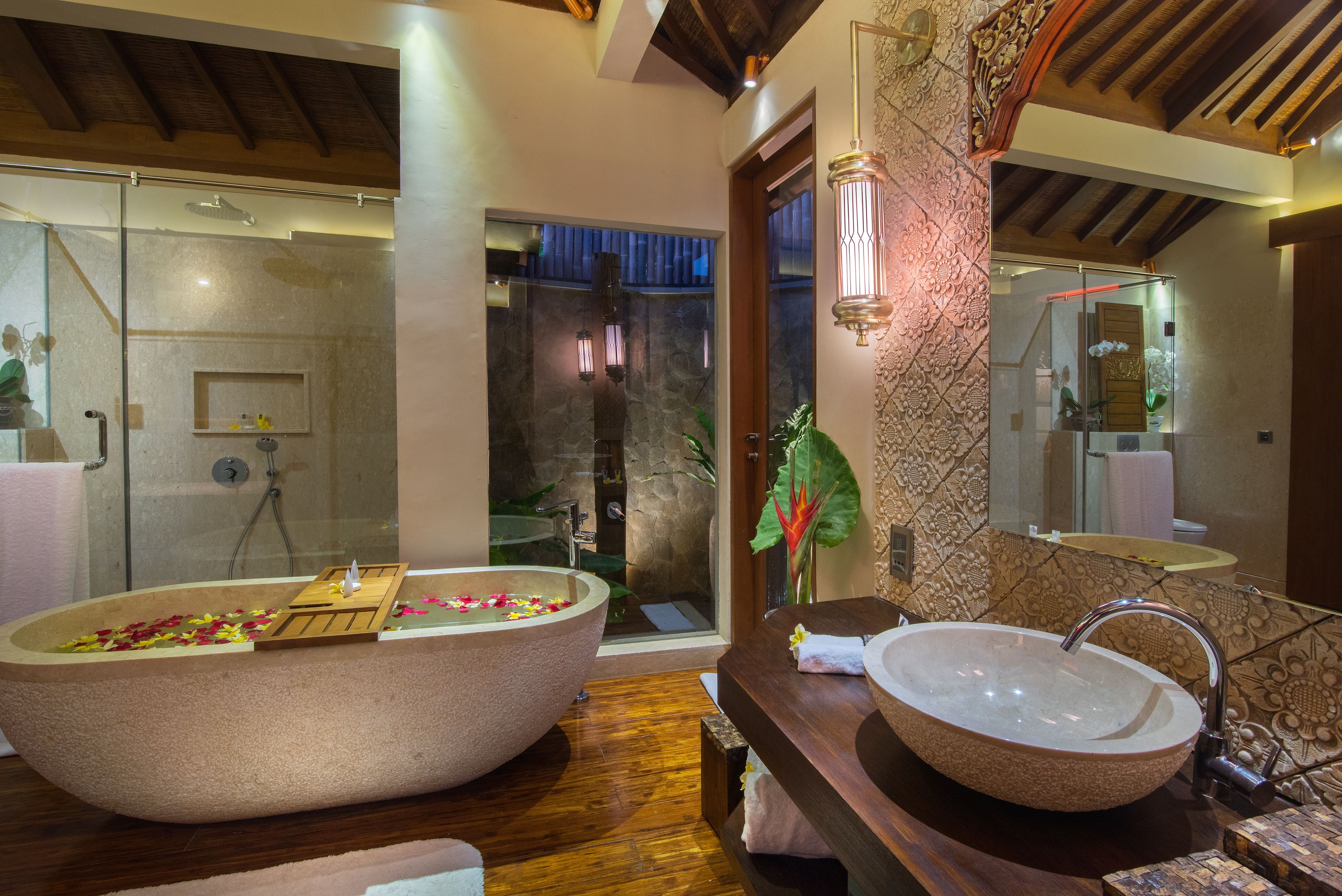 royal pool villa | bathroom | separate bathtub and shower, free toiletries, hair dryer, bathrobes