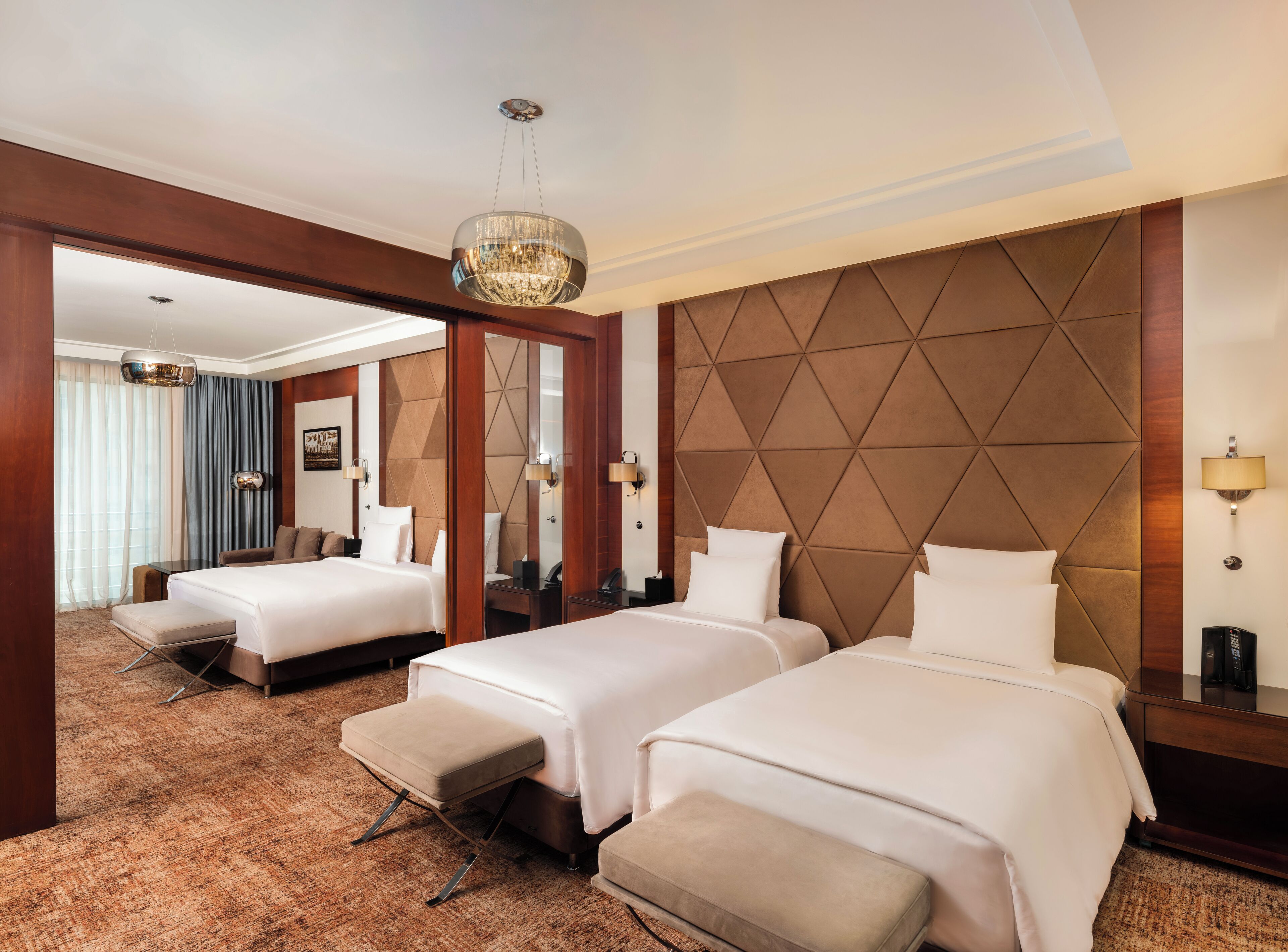 premium room, multiple beds | premium bedding, minibar, in-room safe, desk