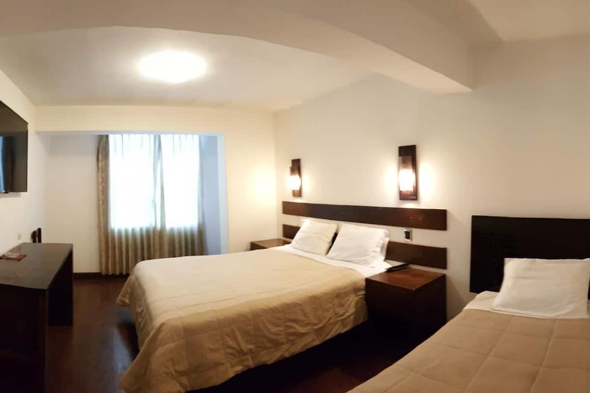 1 bedroom, desk, laptop workspace, iron/ironing board