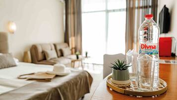 Standard Double Room, Sea View (Free Beach Package) | Minibar, Schreibtisch, kostenloses WLAN, Bettwäsche