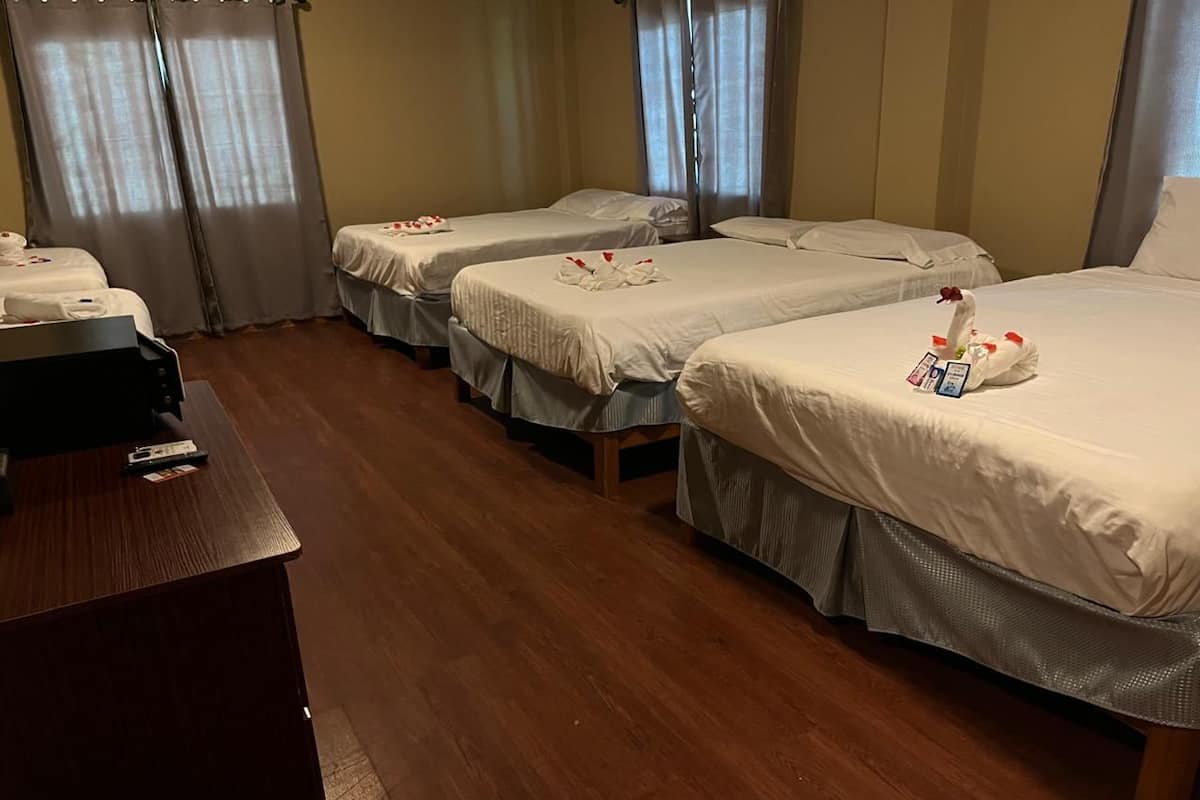 Family Double Room, 1 Bedroom, City View | Pillowtop beds, in-room safe, blackout drapes, iron/ironing board