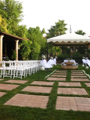 Outdoor banquet area