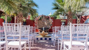 Outdoor banquet area