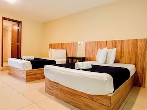 Double Room, 2 Double Beds, Courtyard View | Desk, iron/ironing board, free WiFi - Progreso Beach Hotel (Progreso)