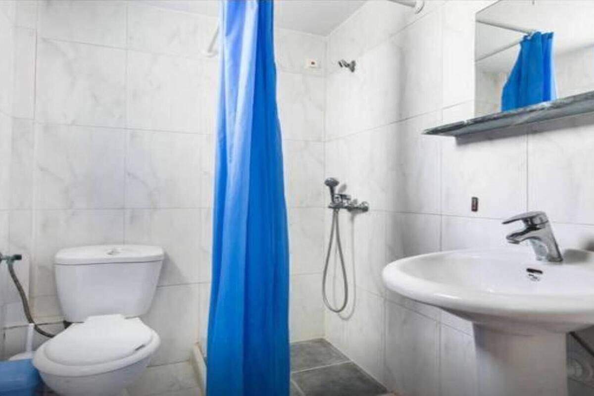 shower, free toiletries, hair dryer, soap