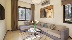 Comfort Villa, 3 Bedrooms, Kitchen, Mountain View | Living area - Malaya Suites & Villas (Marrakech)