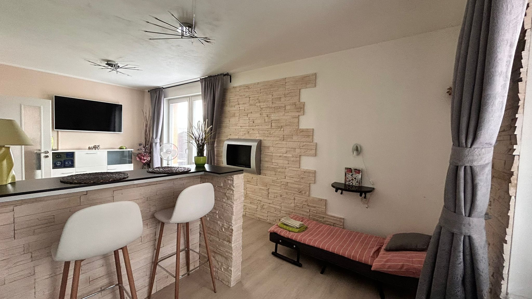 Design Studio, 1 Queen Bed with Sofa bed, Terrace, Ground Floor | Living area