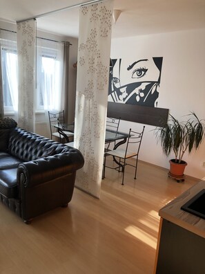 Family Apartment, 1 Bedroom, Balcony | Living area