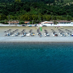 Private beach, sun-loungers, beach umbrellas