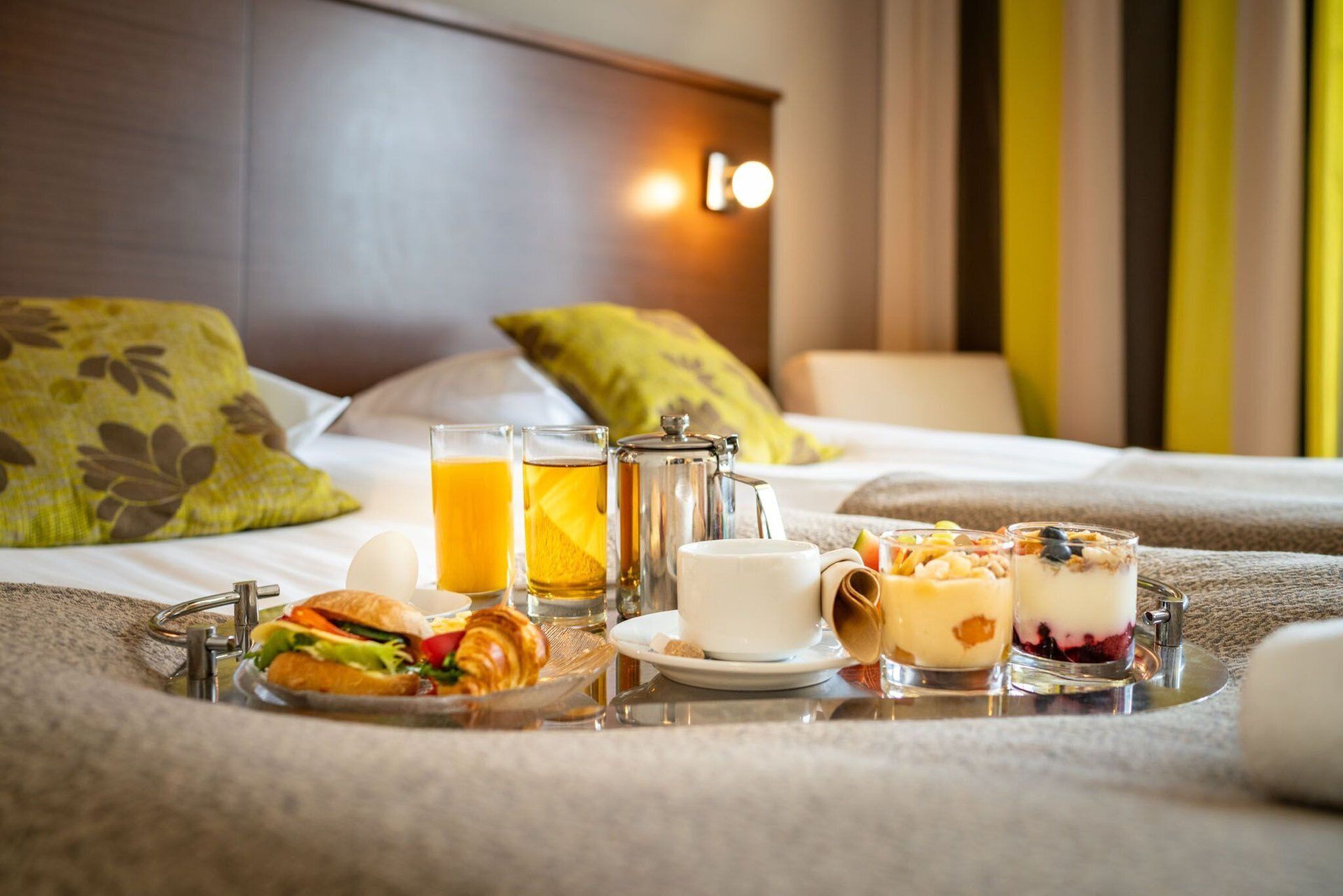 minibar, desk, laptop workspace, blackout curtains