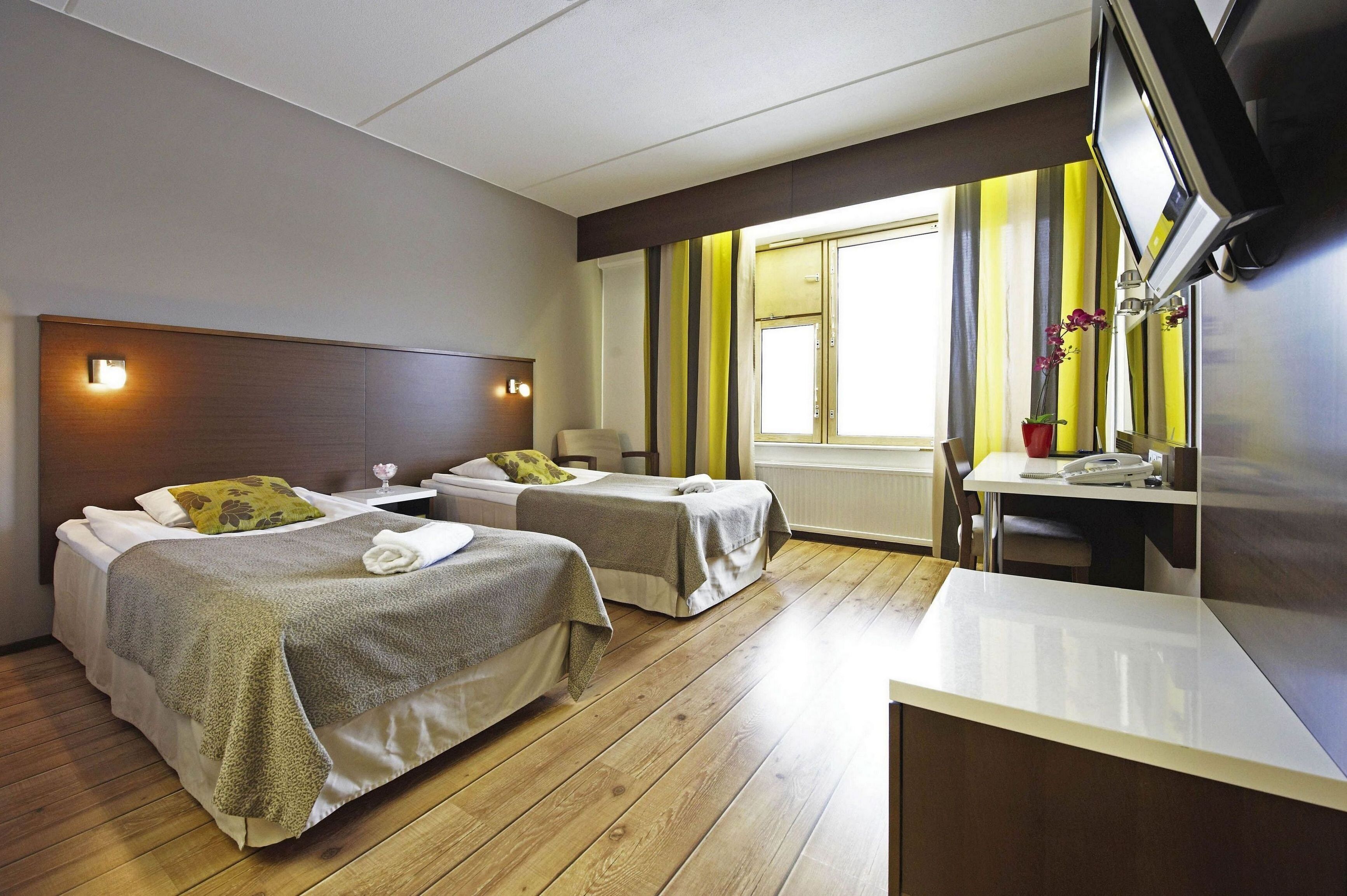 minibar, desk, laptop workspace, blackout curtains