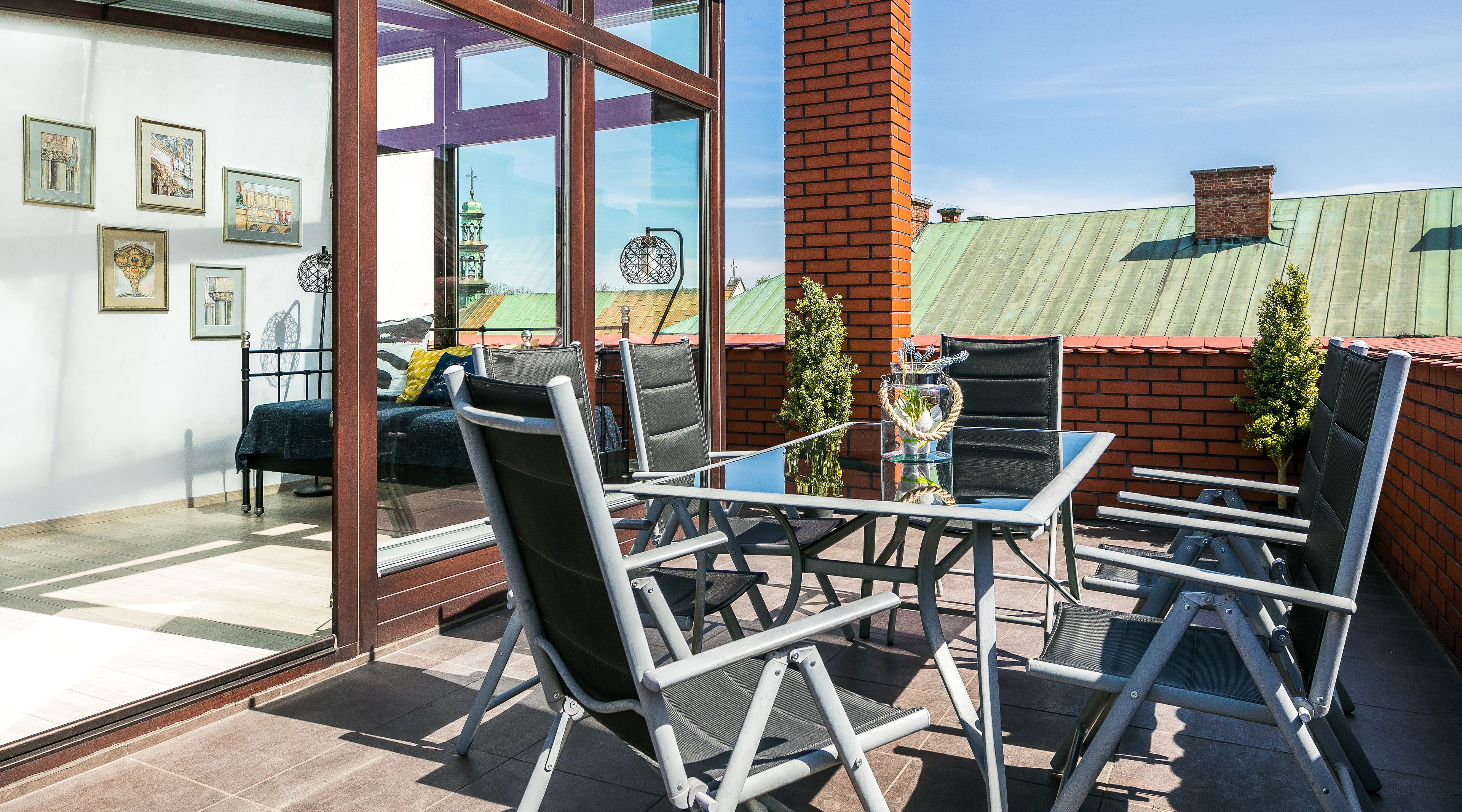 gallery penthouse, 1 queen bed with sofa bed, city view | balcony view