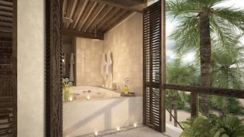 Indoor spa tub