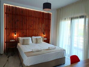 Apartment, 2 Bedrooms | Desk, soundproofing, free WiFi, bed sheets - Salonikiou Beach Deluxe Apartments (Sithonia)