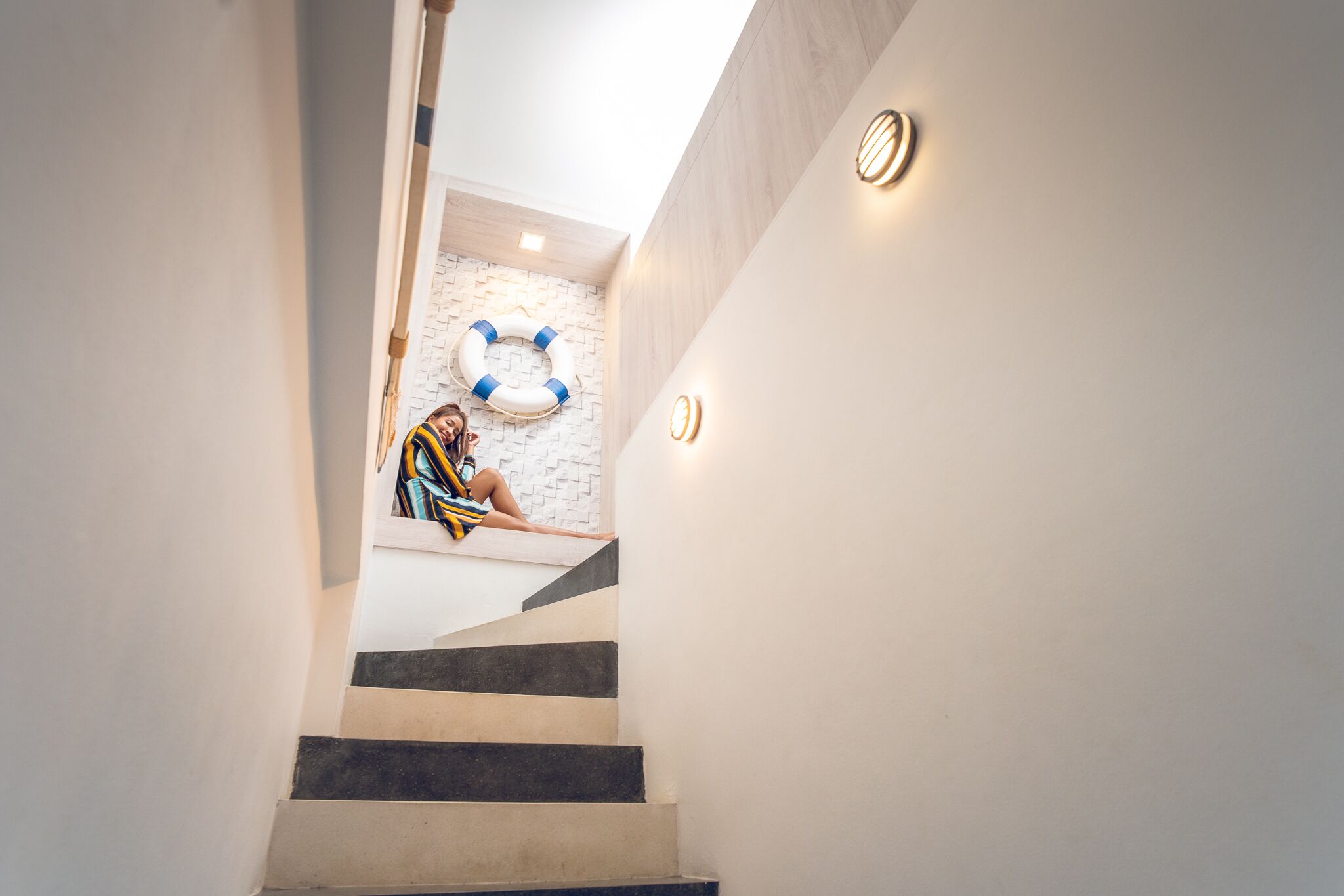 duplex pool access | living area | flat-screen tv