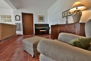 Villa, 3 Bedrooms, Sea View, Beachfront | Living area | Flat-screen TV, DVD player, ping pong - Ktima Grammeno (Kantanos-Selino)