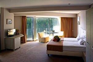 Habitación Deluxe doble, balcón, vistas al río | Minibar, caja fuerte, escritorio y sistema de insonorización