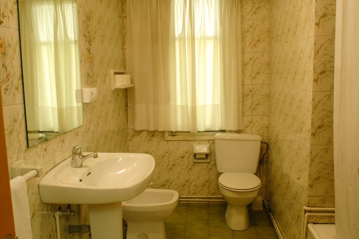 Free toiletries, hair dryer, towels