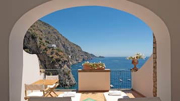 Deluxe Double Room, Terrace, Sea View | Terrace/patio