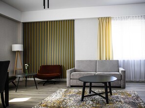 Desk, laptop workspace, blackout curtains, soundproofing