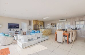 Comfort House, 4 Bedrooms | Living area | TV - Seasons of Serenity, Langebaan 8-sleeper (Langebaan)