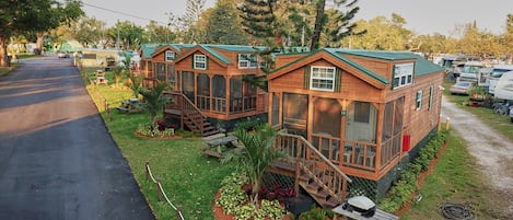 Deluxe Cabin, 2 Bedrooms, Kitchen (Lodge Sleeps 8, No Pets) | Terrace/patio