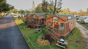 Deluxe Cabin, 2 Bedrooms, Kitchen (Lodge Sleeps 8, No Pets) | Terrace/patio - Miami Everglades RV Resort (Miami)