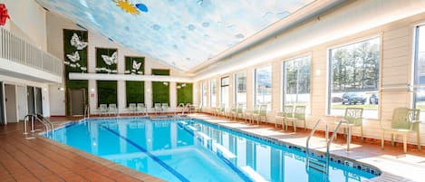 2 indoor pools, seasonal outdoor pool, pool umbrellas, sun loungers