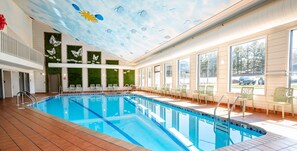 2 indoor pools, seasonal outdoor pool, pool umbrellas, sun loungers