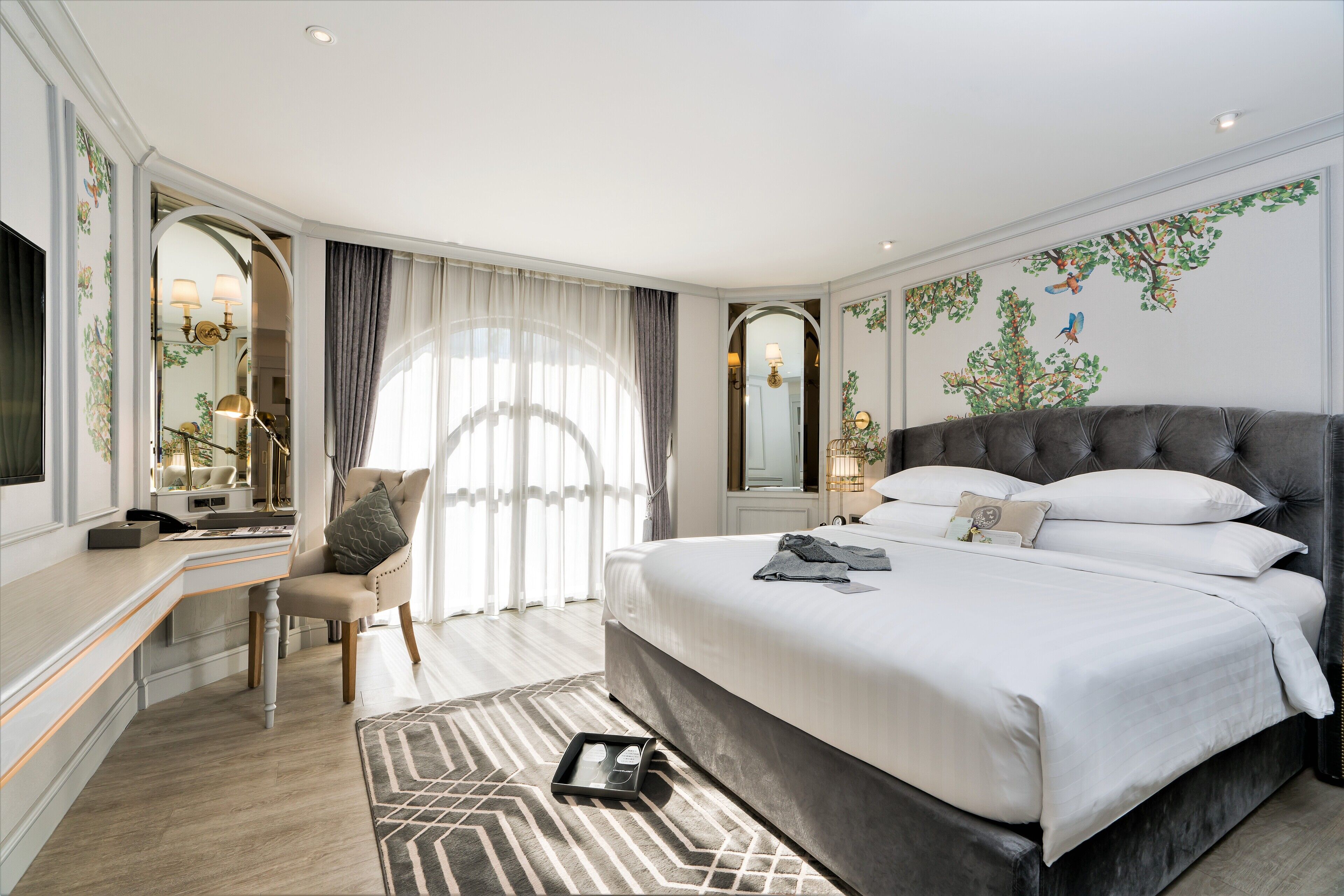 the living suite | minibar, in-room safe, desk, blackout curtains