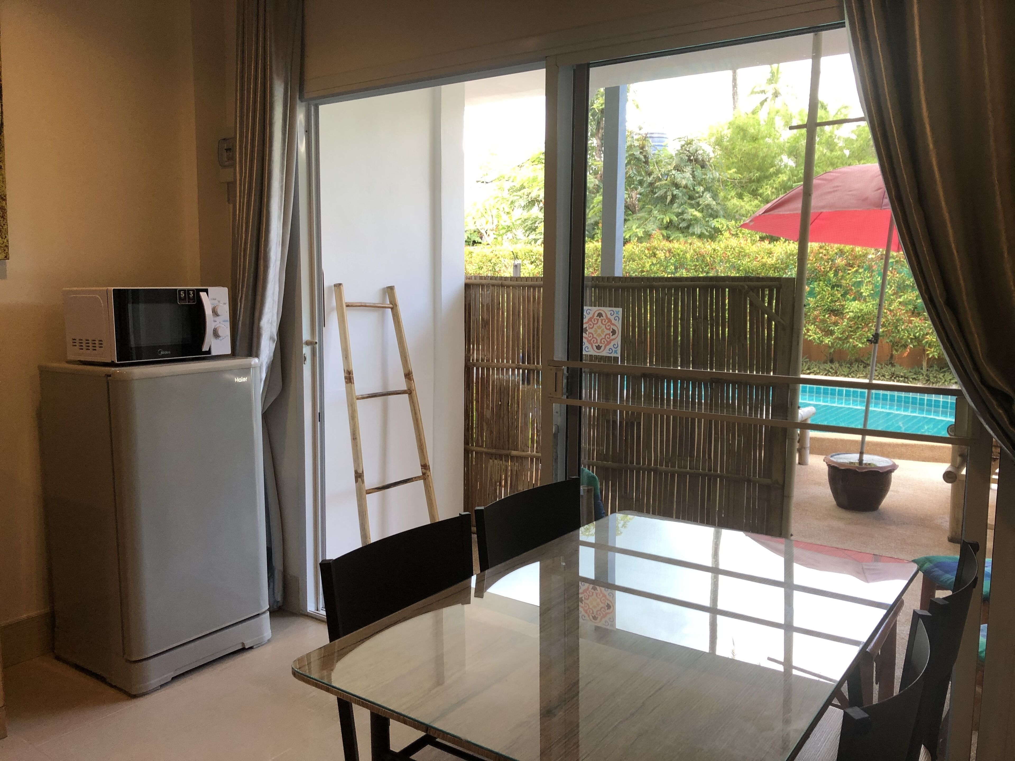 family quadruple room, multiple beds, terrace | living area