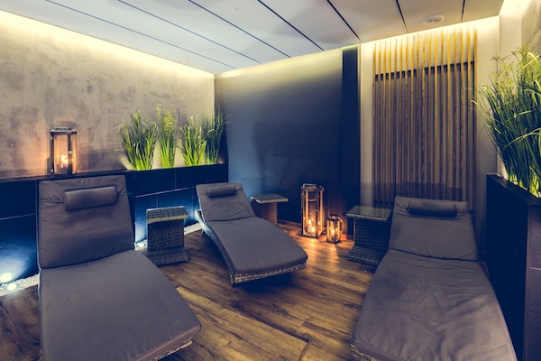 Steam room, body treatments, hot stone massages, body scrubs, facials