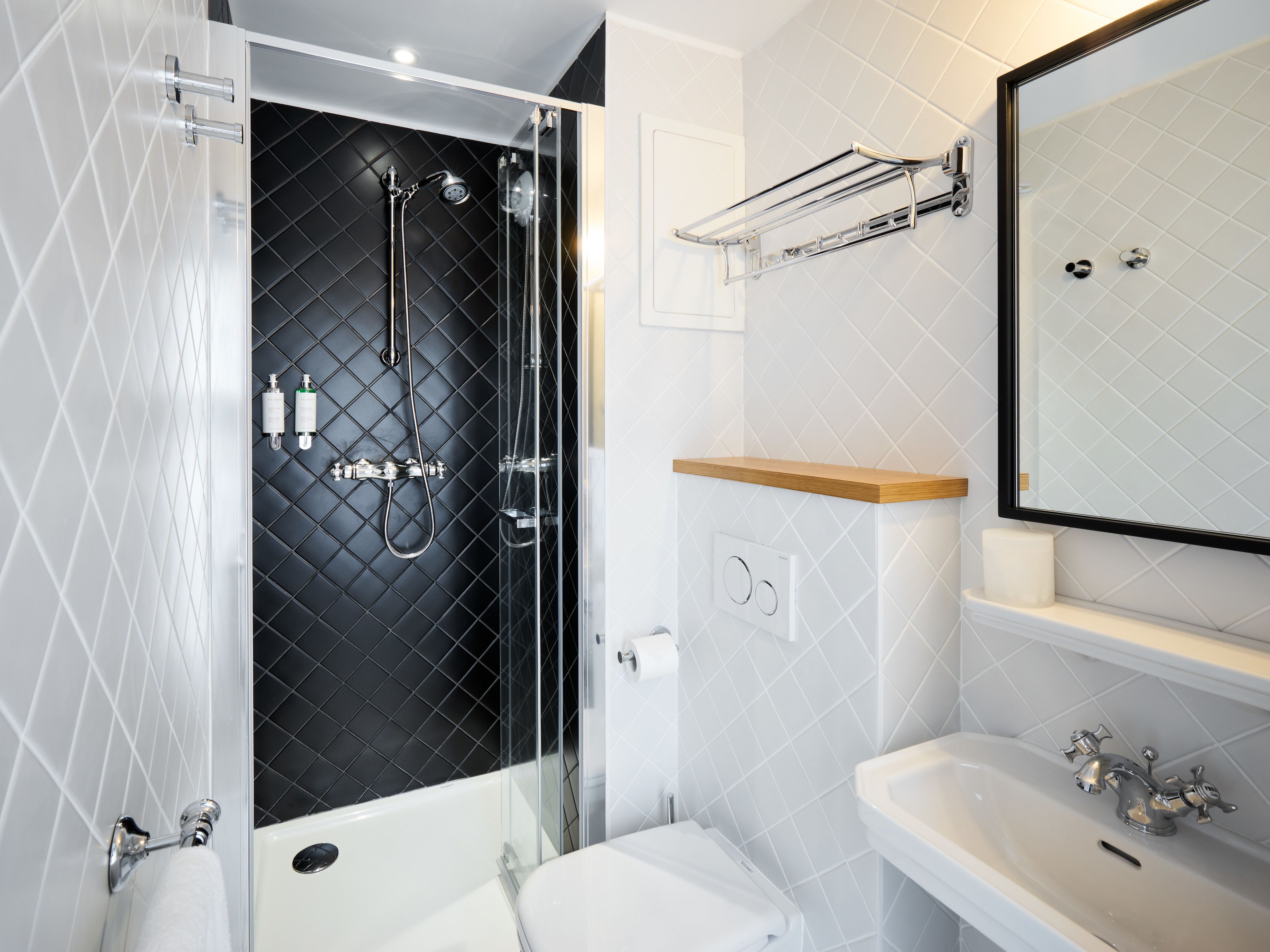 comfort double or twin room | bathroom | shower, designer toiletries, hair dryer, towels