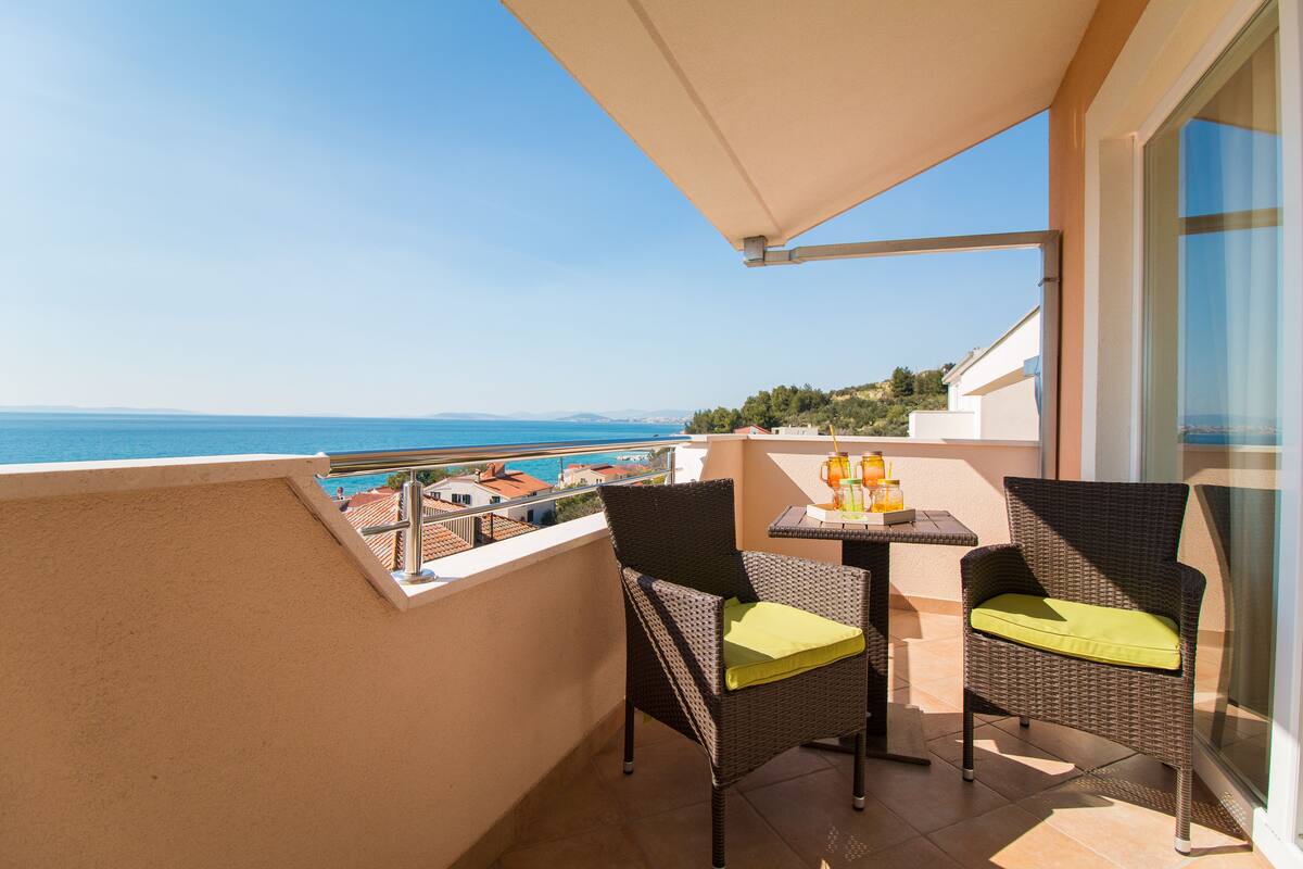 Apartment, 1 Bedroom, Sea View | Premium bedding, desk, iron/ironing board (on request)