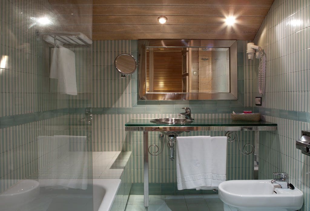 free toiletries, hair dryer, bidet, towels