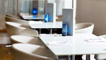 Breakfast, lunch, dinner served; international cuisine