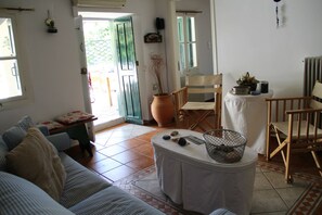 Televisión, chimenea, reproductor de DVD