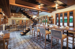 Breakfast, lunch, dinner served; international cuisine, pool views